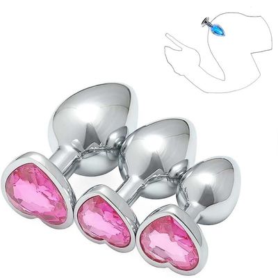 3 Pcs Stainless Steel Hard Heart-Shaped Rhinestone Pink Hip Trainer AccessoriesProtective Exercise Accessories for Endurance TrainingCouple Gift