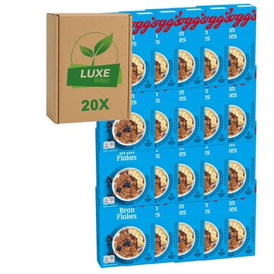 Breakfast Cereal Mini Portions Bran Flakes 40g Compatible with Kelloggs By Luxe Bitez (Pack of 20)