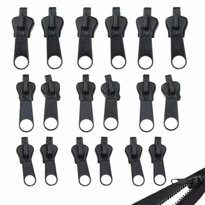 18 PCS Zipper Replacement Kit, Removable Zip Fixer Slider Set, 3 Sizes Universal Zip Repair for Bags Jackets Clothing
