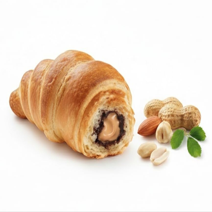 Croissant Max Soft Baked Pastry with Peanut & Cocoa Flavoured Filling | Flaky European Style Croissant with Nutty Peanut Cream & Chocolate Swirl | Sweet Snack Cake for Breakfast, Tea Time & Dessert