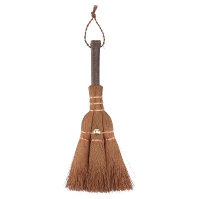 CIMAXIC Natural Small Mini Palm Broom 24cm Household Cleaning Tool with Delicate Palm Bristles for Indoor Sweeping and Tea Ceremony Cleaning