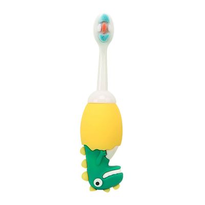 Cartoon Kids Toothbrush White Silicone Pp Soft Bristle