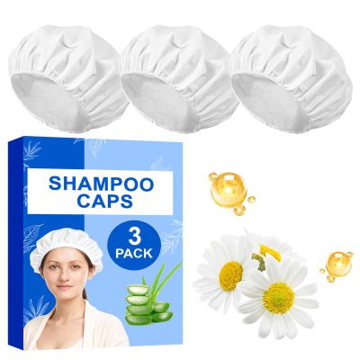 No Rinse Shampoo Caps for Bedridden Patients Elderly Camping Rinse Free Microwavable Waterless Hair Washing and Conditioning Shower Caps Disposable Hypoallergenic 3 Pack