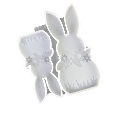 Rabbits Shaped Silicone Easy Cleaning Detailed Easters Making Supplies Rabbits for