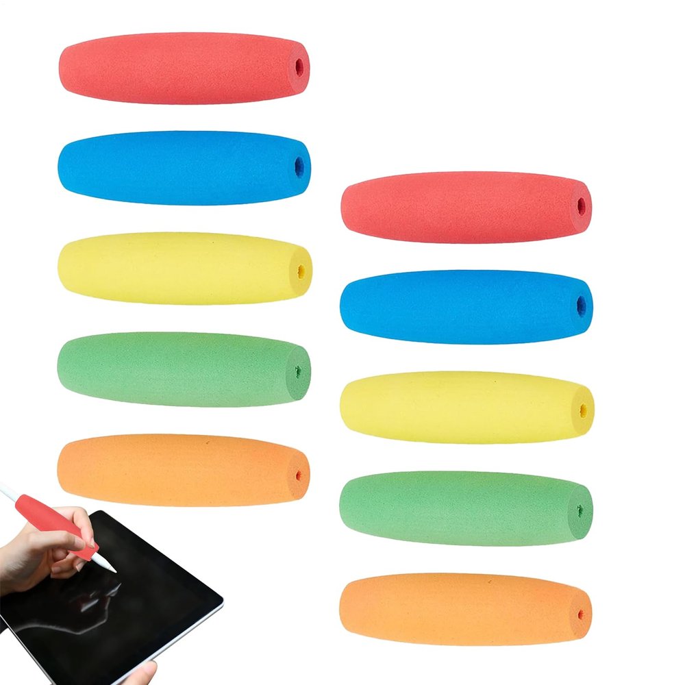 10 Pieces Foam Grip Tubing, Built Up Foam Tubing, Round Hollow Closed Cell Tube Non Slip Utensil Handles Cutlery Gripping Tool, for Elderly Disabled Crafts Toothbrush Cutlery Eating Kitchen