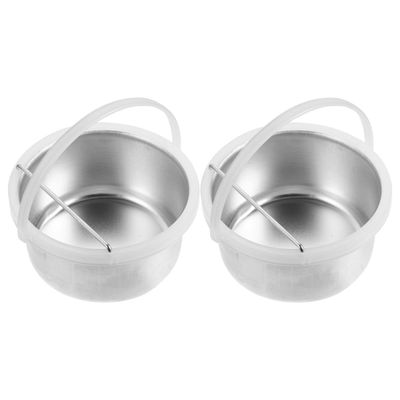 Abaodam 2pcs Aluminum Wax Pot Inner Liner 400cc for Wax Warmer Hair Removal Machine Portable Melting Bowl Suitable for Salon and Home Use
