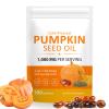 300 PCS Pumpkin Seed Oil Capsules,Pumpkin Seed Extract (3000mg per 3 Soft Gel Serving) | 2 in 1 Pumpkins Seed Oil for Hair Growth, Cold Pressed, Supports Hair, Heart, Skin Supplement view 1