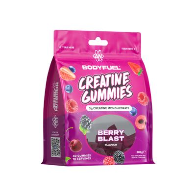 Applied Nutrition BodyFuel Creatine Gummies - 3g Creatine Monohydrate per Serving, Chewable Creatine Gummies for Strength Power & Performance Support (200g 40 Gummies - 10 Servings) (Berry Blast)
