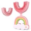 Baby&Toddler Toothbrush 2-12 Years, U-Shaped 360 Silicone Toothbrush for Kids, Chewable Soft Bristles, Full Mouth Cleaning, Includes 1 Brush + 1 Head (Pink-A, 2-6 Years) view 1