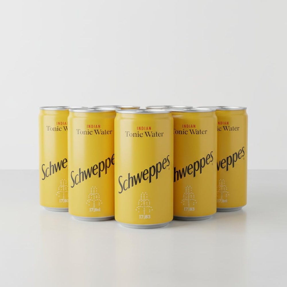 Schweppes Indian Tonic Water Mini Cans, 150ml, Pack of 6, Carbonated Mixer