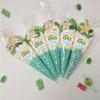 Personalised Stickers |Pre-filled Sweet Cones | Party Favours | Party Bags Gifts | Filled | Unfilled | Sticker | 10 Blue Rainbow Filled Cones - Green Sweet view 1