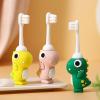 Kid Manual Toothbrush Soft Bristles Dinosaur Kids Tooth Brush PP PVC Handle 12.4x1.2cm | Child Sized Brush Head Safe Care | Dinosaur Themed Kids Toothbrush for Children Boys Girls Daily Use view 2