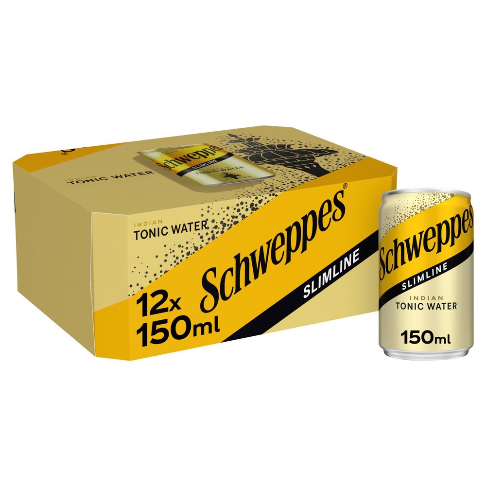 Slimline Indian Tonic Water, 150ml Cans, Pack of 12