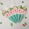 Personalised Stickers |Pre-filled Sweet Cones | Party Favours | Party Bags Gifts | Filled | Unfilled | Sticker | 20 Pink Cake Filled Cones - Green Sweet view 1