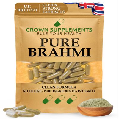 Pure Brahmi Capsules | Clean Formula | Natural Bacosides | Crown Supplements UK (360 Capsules)