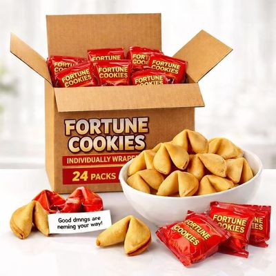 24 Fortune Cookies Individually Wrapped Chinese Lucky Cookies for Parties, Gifts & Events