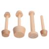 Holibanna Wooden Egg Tart Tamper Double-Sided Pastry Dough Pusher Medium and Small Size Mold Set for DIY Cheesecakes Pasta Baking Dessert Tools 4pcs view 1
