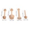 Holibanna Wooden Egg Tart Tamper Double-Sided Pastry Dough Pusher Medium and Small Size Mold Set for DIY Cheesecakes Pasta Baking Dessert Tools 4pcs view 2