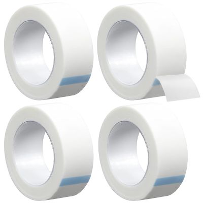 4 Rolls Micropore Surgical Tapes, 1.25cm 9m Lash Tapes for Eyelash Extension Non-Woven Hypoallergenic Surgical Tape Adhesive Breathable Medical Tape for Wound Dressing