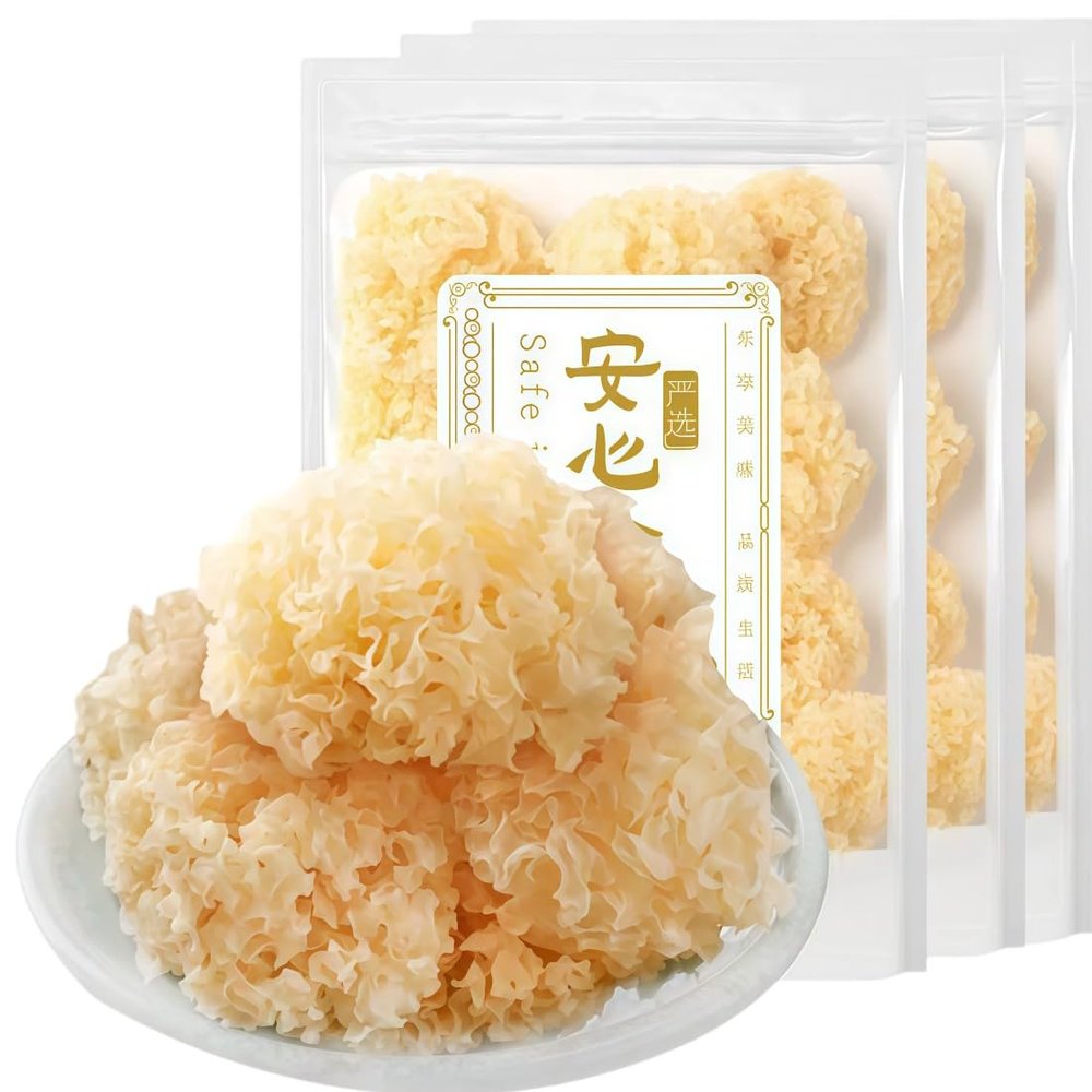 3 Packs Small Dried Tremella Fuciformis (50g Each) - Gutian Origin White Fungus, Perfect for Making Sweet Soup with Red Dates, Wolfberry & Lotus Seeds