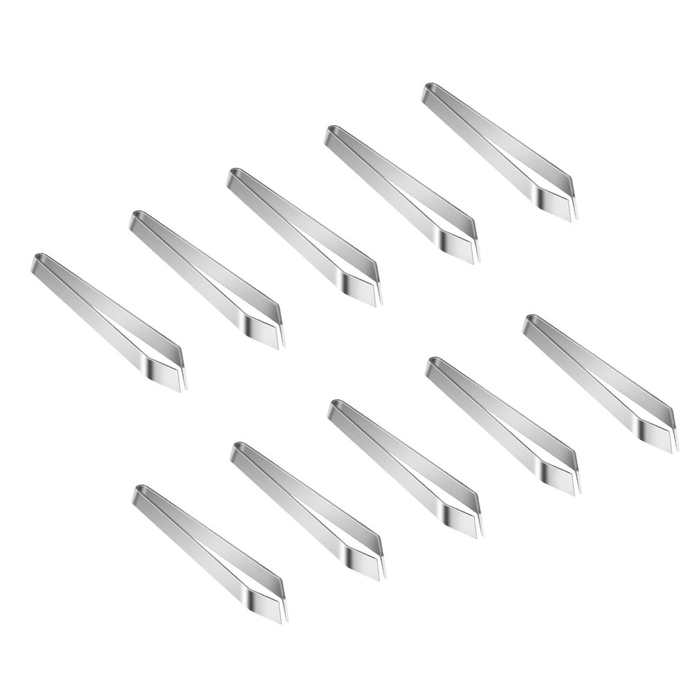 10 Pack Ergonomic Stainless Steel Tweezers Plucking Clip Suitable for Easy Extraction Chicken Ducks Hair and Fish Bone Kitchen Tool