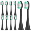 10 Pack Replacement Toothbrush Heads for Aquasonic Black Series/Duo PRO Series/Vibe Series Electric Toothbrush Replacement Head,Food-Grade Soft Nylon Bristles, Curved Shape Design (Black) view 1