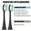 10 Pack Replacement Toothbrush Heads for Aquasonic Black Series/Duo PRO Series/Vibe Series Electric Toothbrush Replacement Head,Food-Grade Soft Nylon Bristles, Curved Shape Design (Black) view 2