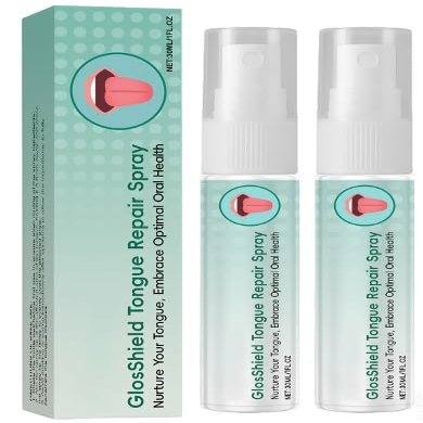 2PCS Tongue Repair Spray,Instant Dry Mouth Spray,Fissured Tongue Relief,Breath Freshening Mist,Long-Lasting Hydrating,30ML
