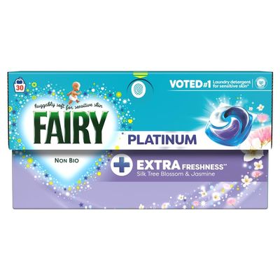 Fairy Platinum Silk Tree Blossom & Jasmine Laundry Pods, 30 Washes