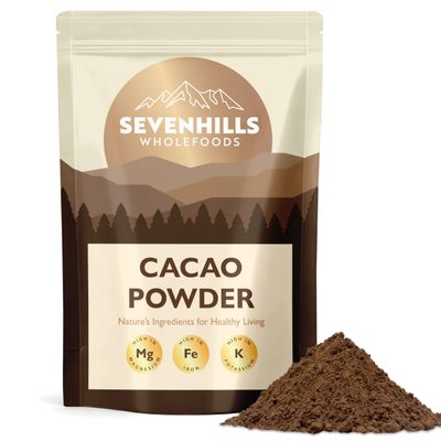 Sevenhills Wholefoods Cacao/Cocoa Powder 1kg | Natural Source of Potassium & Manganese | Pure & Vegan for Hot Chocolate, Smoothies & Baking | Non-alkalised