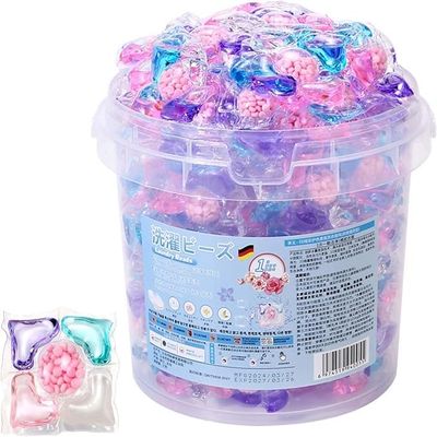 5 in 1 Laundry Pods with Scented Beads, Deep Cleaning Detergent Pods with Fabric Softener Beads & Long-Lasting Freshness,Long Lasting Fresh Scent,Gentle Washing Capsules for Home (30)