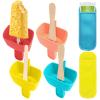 SPOKKI 4 Drip-Free Ice Lolly Holders for Children and 2 Popsicle Holder Pockets BPA-Free Ice Holder Kids Silicone Ice Holder for Children Reusable Ice Holder with Straw for Toddlers view 1