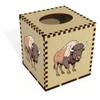 Azeeda Square 'Cartoon Bison Standing' Wooden Tissue Box Cover (TB00072521)