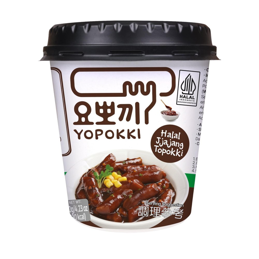 Yopokki Instant Chewy Korean Topokki Rice Cakes Tteokbokki (Halal Jjajang)