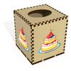Azeeda Square 'Tiered Decorated Cake' Wooden Tissue Box Cover (TB00072487) view 1