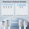 BarberBoss QR-7301 Replacement Toothbrush Heads, 4 Standard Heads and 2 Mini Heads, Dupont Bristles Head, Compatible with BarberBoss Electric Toothbrush (Pack of 6, White) view 2