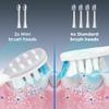BarberBoss QR-7301 Replacement Toothbrush Heads, 4 Standard Heads and 2 Mini Heads, Dupont Bristles Head, Compatible with BarberBoss Electric Toothbrush (Pack of 6, White) view 3