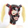 Adjustable Latex Head Mask with Zipper, Flexible and Reusable Face Cover,Black view 2