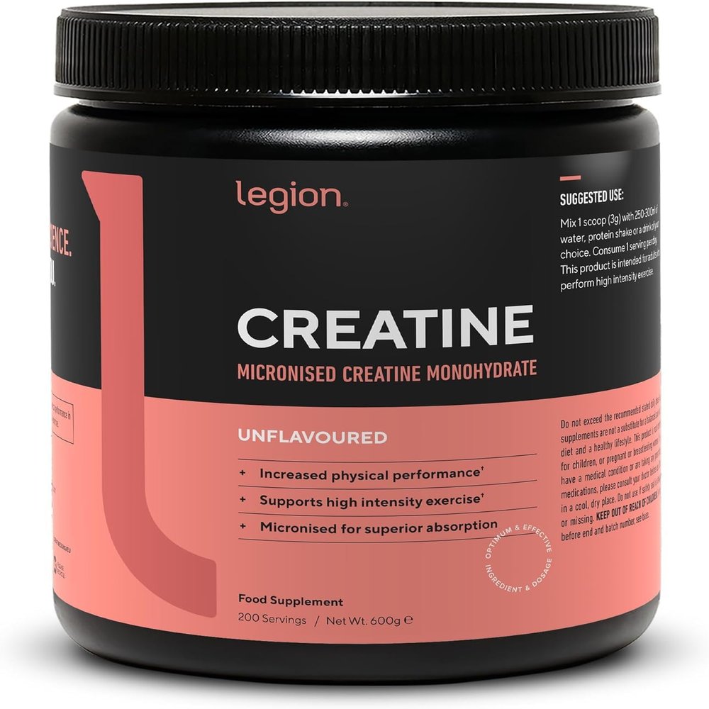 LEGION MicronizedCreatine Monohydrate Supplement - Clean Creatine Powder for Muscle Gain & Post Workout Recovery - Micronized Creatine Supplement for Maximum Absorption (200 Servings, Unflavored)