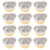 12pcs Heart Shape Aluminium Foil Wax Melting Bowls 30g Silver view 1
