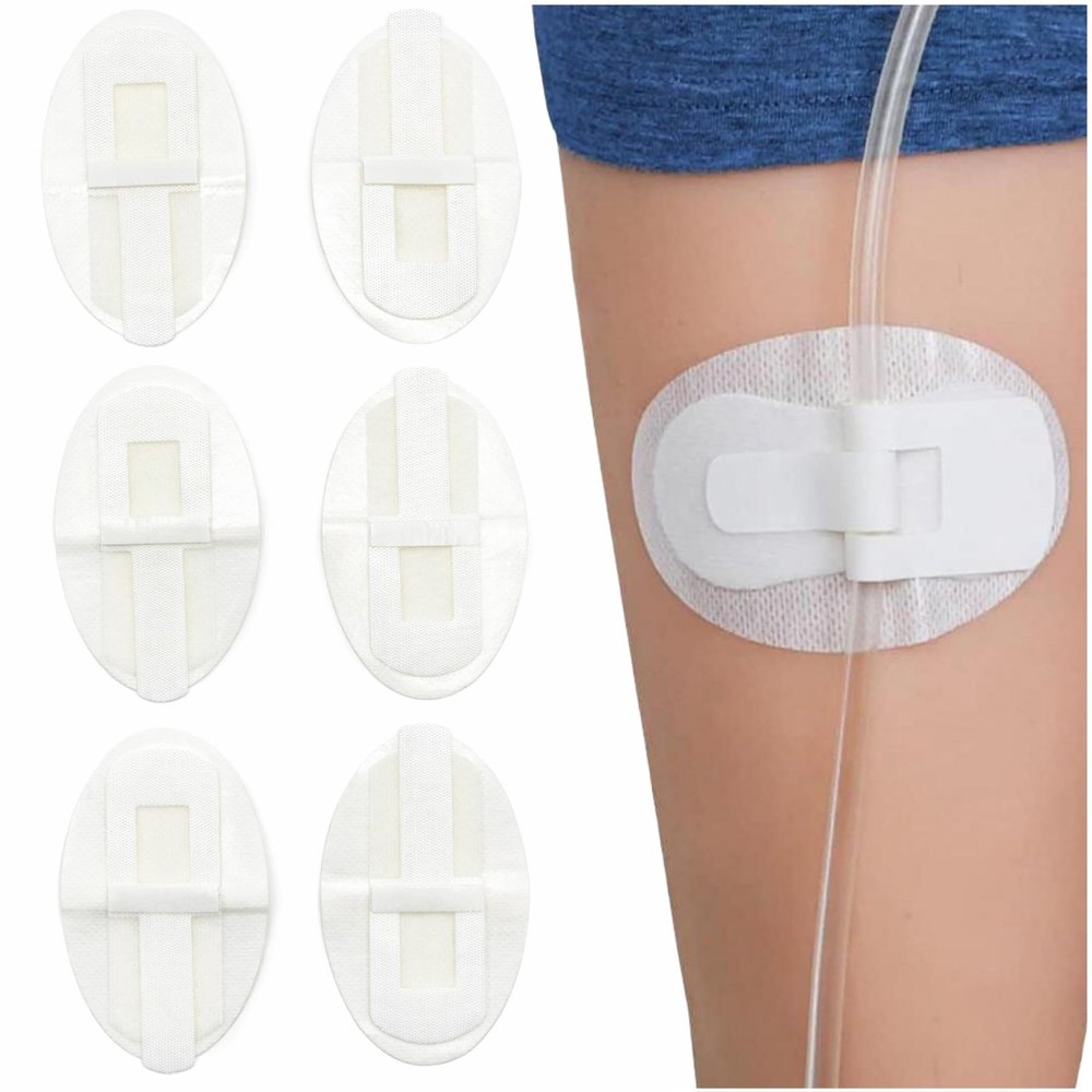 6 Pcs Adhesive Catheter Stabilization Device Adhesive Catheter Leg Bag Holder Stickers for Urinary Tubes Secure Catheter Supplies for Single Or Double Tube Use