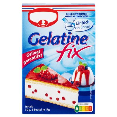 Instant Gelatine Fix 2 x 15 g Sachets | Powdered Gelatine for Cakes and Desserts | Imported by DFB