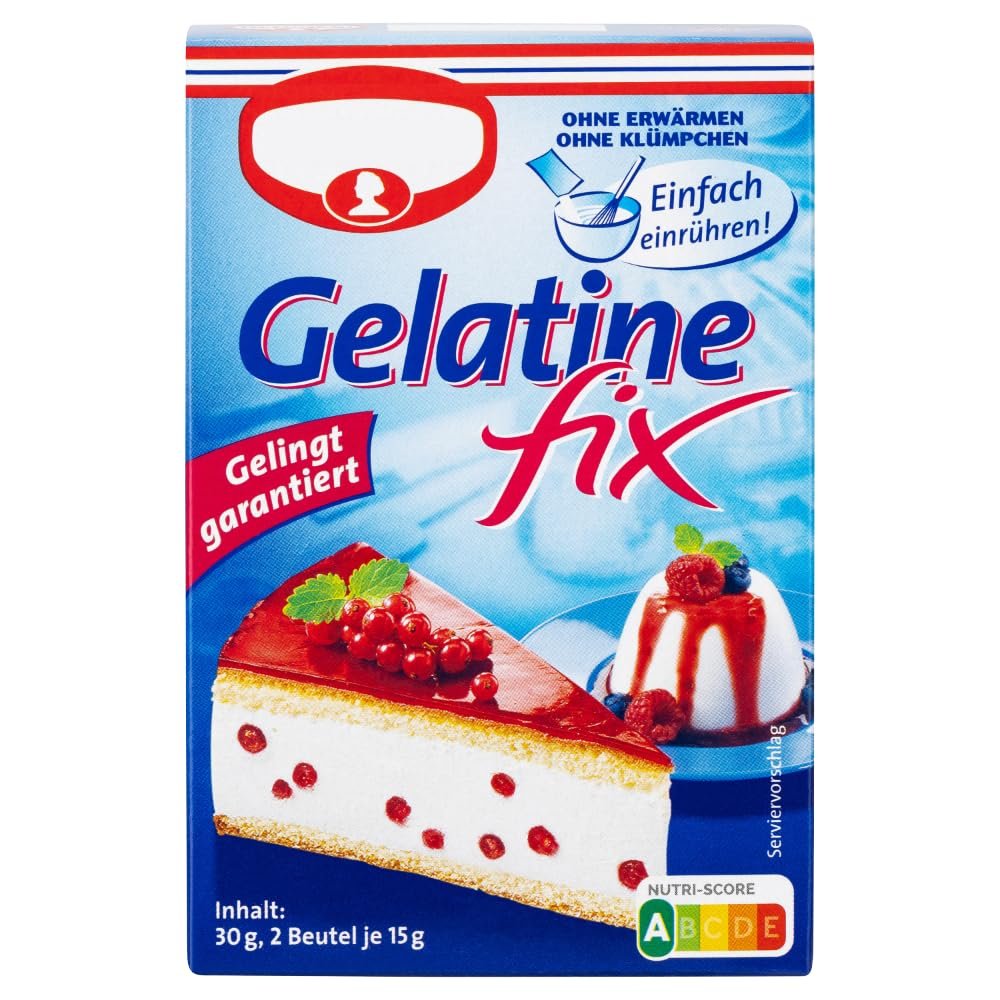 Instant Gelatine Fix 2 x 15 g Sachets | Powdered Gelatine for Cakes and Desserts | Imported by DFB