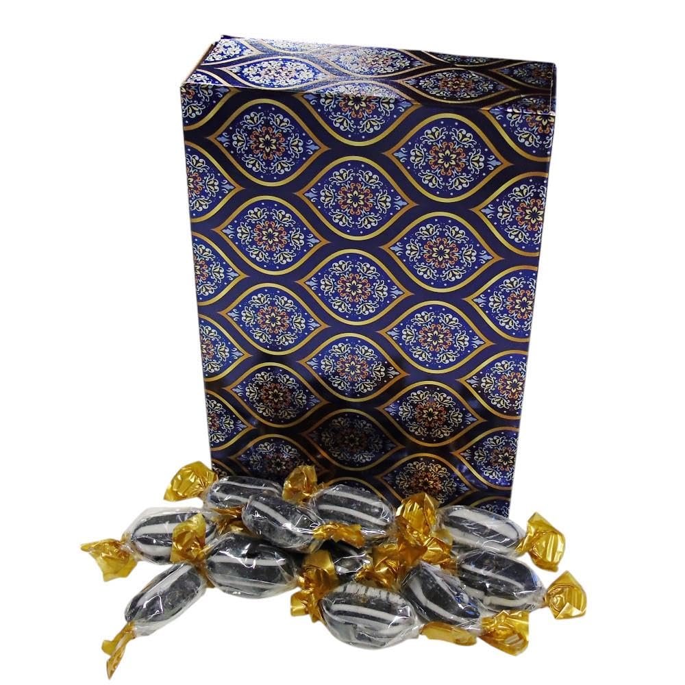350g Rectangular Box Royal Blue & Gold Pattern of Everton Mints
