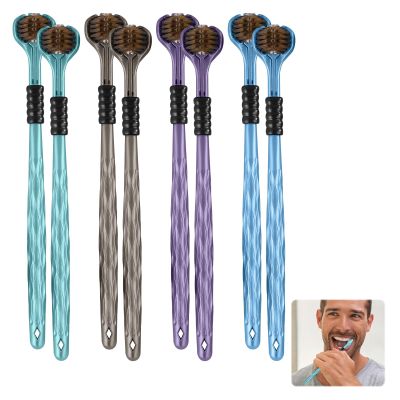 8 Pcs 3 Sided Toothbrush, Autistic Soft Toothbrush for Adults & Kids, 360Deep Clean, Ergonomic Handle, Efficient Oral Care Autism Toothbrush for All Ages, Travel-Friendly Design(Four Colours at Rando