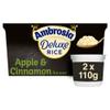 Ambrosia Deluxe Rice Pudding Pots, Apple & Cinnamon Flavour, Creamy & Ready to Eat Dessert, 2 x 110 g (Pack of 8) view 2