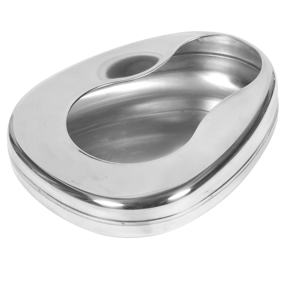 Ipetboom Bedpan Urinal for Comfort and Anti-Splash Design Stainless Steel Portable with Contoured Shape for Bedridden Elderly Patients Suitable for Home Use