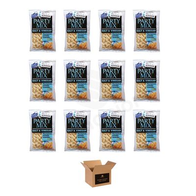 Golden Cross Johnnys Spicy Rings Crisps Range Onion, Bacon, Pickled Flavoursome Crunchy Corn Snacks, Hot & Spicy for Parties (PARTY MIX SALT & VINEGAR - 125g x 12Pack)
