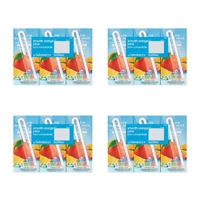 Bizzal Sainsbury's Smooth Orange Juice from Concentrate, 12x200ml