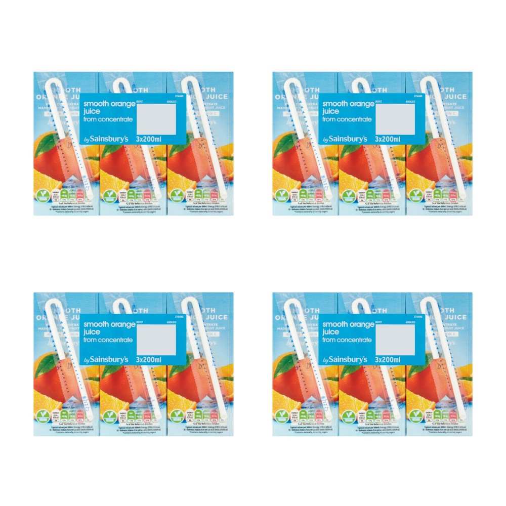 Bizzal Sainsbury's Smooth Orange Juice from Concentrate, 12x200ml